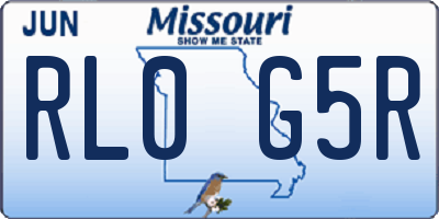 MO license plate RL0G5R