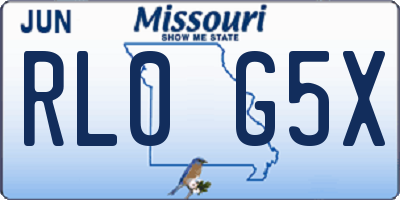 MO license plate RL0G5X
