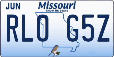MO license plate RL0G5Z