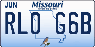MO license plate RL0G6B