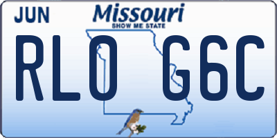 MO license plate RL0G6C
