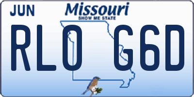 MO license plate RL0G6D