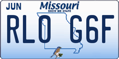 MO license plate RL0G6F