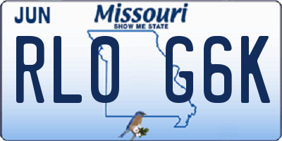 MO license plate RL0G6K