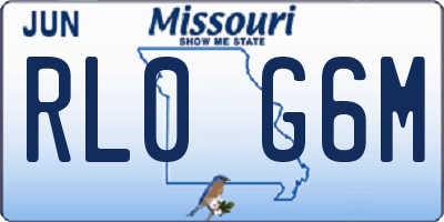 MO license plate RL0G6M