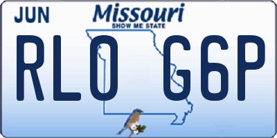 MO license plate RL0G6P