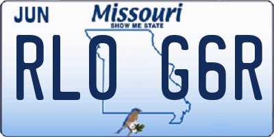 MO license plate RL0G6R
