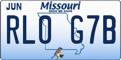 MO license plate RL0G7B