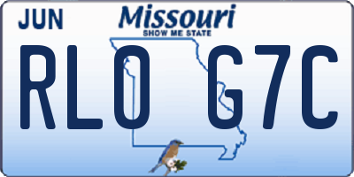 MO license plate RL0G7C