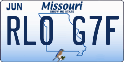 MO license plate RL0G7F