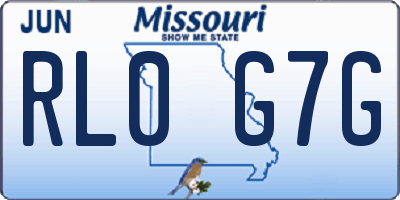 MO license plate RL0G7G