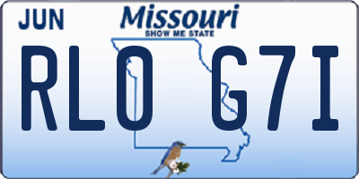 MO license plate RL0G7I
