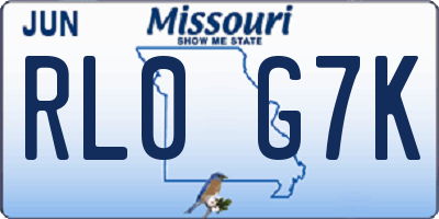 MO license plate RL0G7K