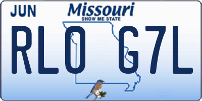 MO license plate RL0G7L
