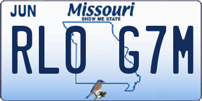 MO license plate RL0G7M