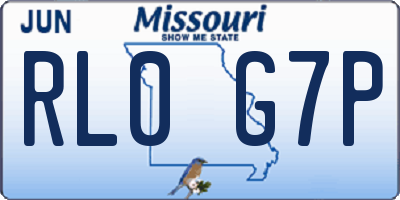MO license plate RL0G7P