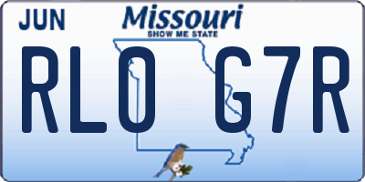 MO license plate RL0G7R