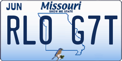 MO license plate RL0G7T