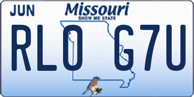 MO license plate RL0G7U