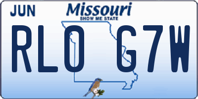 MO license plate RL0G7W