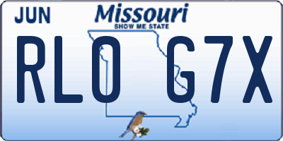 MO license plate RL0G7X