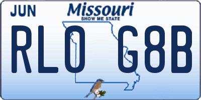 MO license plate RL0G8B