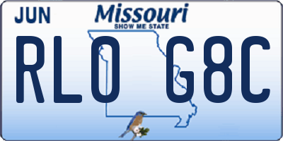 MO license plate RL0G8C