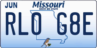 MO license plate RL0G8E