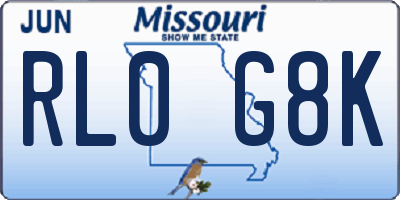 MO license plate RL0G8K