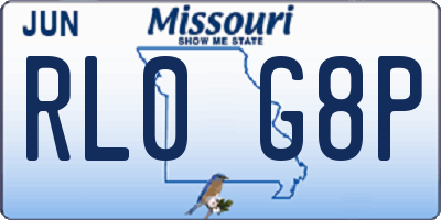 MO license plate RL0G8P