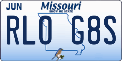 MO license plate RL0G8S