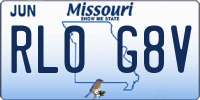MO license plate RL0G8V