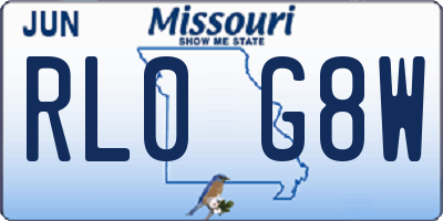 MO license plate RL0G8W