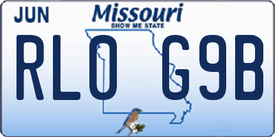 MO license plate RL0G9B