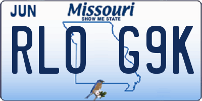 MO license plate RL0G9K