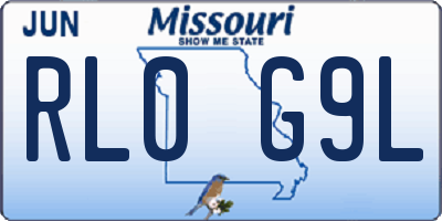 MO license plate RL0G9L