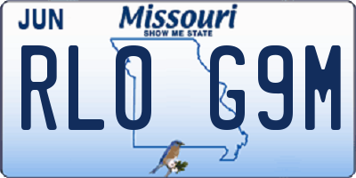 MO license plate RL0G9M
