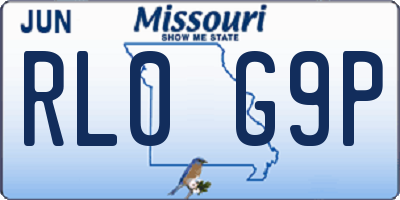 MO license plate RL0G9P