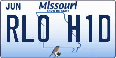MO license plate RL0H1D