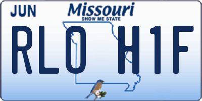 MO license plate RL0H1F