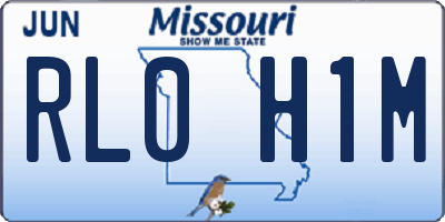 MO license plate RL0H1M