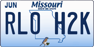 MO license plate RL0H2K