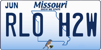 MO license plate RL0H2W