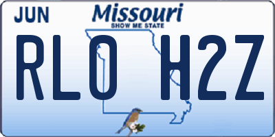 MO license plate RL0H2Z