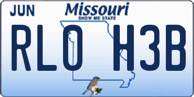 MO license plate RL0H3B