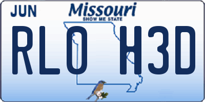 MO license plate RL0H3D