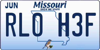 MO license plate RL0H3F