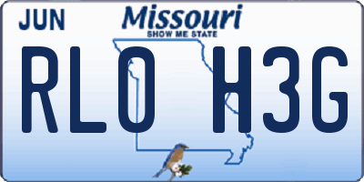 MO license plate RL0H3G