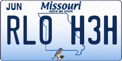 MO license plate RL0H3H