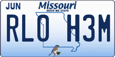 MO license plate RL0H3M